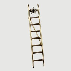 Ladder of Success with Silver Star Blue Rhinestone Brooch